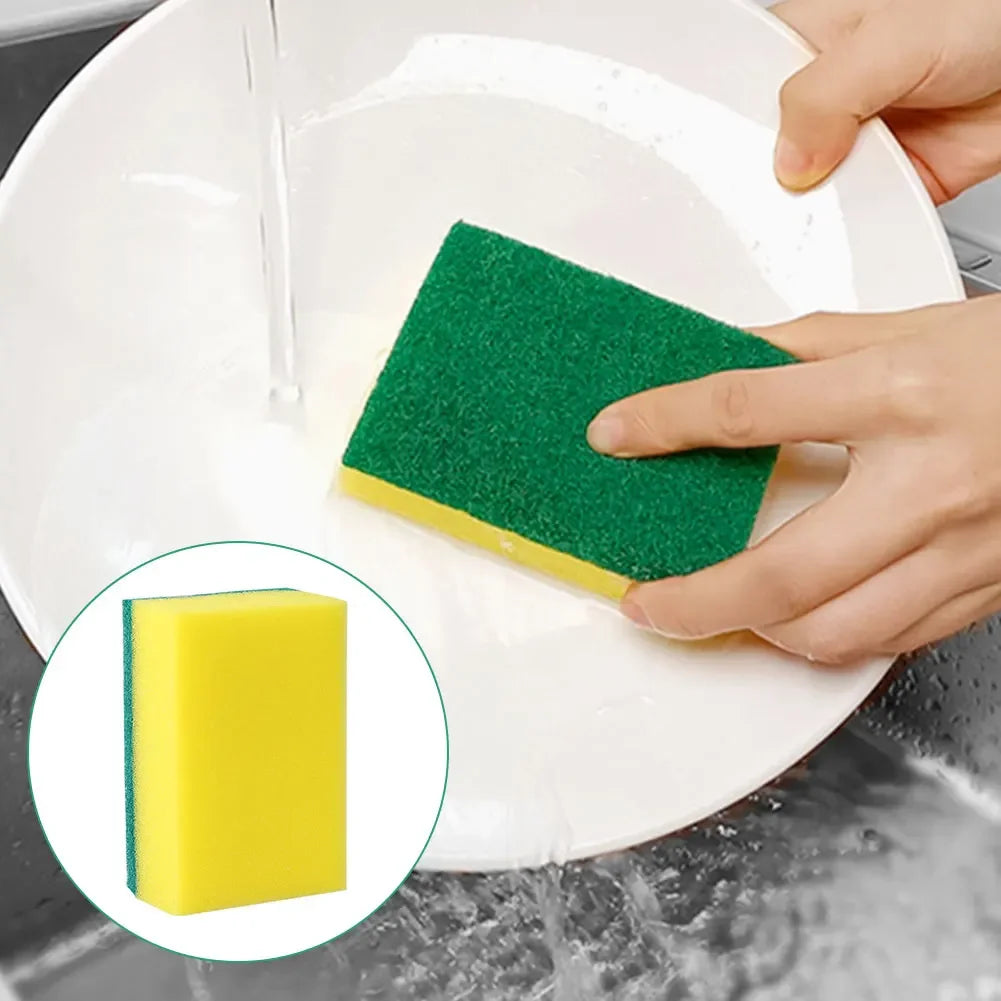 20Pcs Double-Sided Scouring Pads Kitchen Sponge Dishwashing Scrub Pads for Pot Bowl Home Cleaning Tools