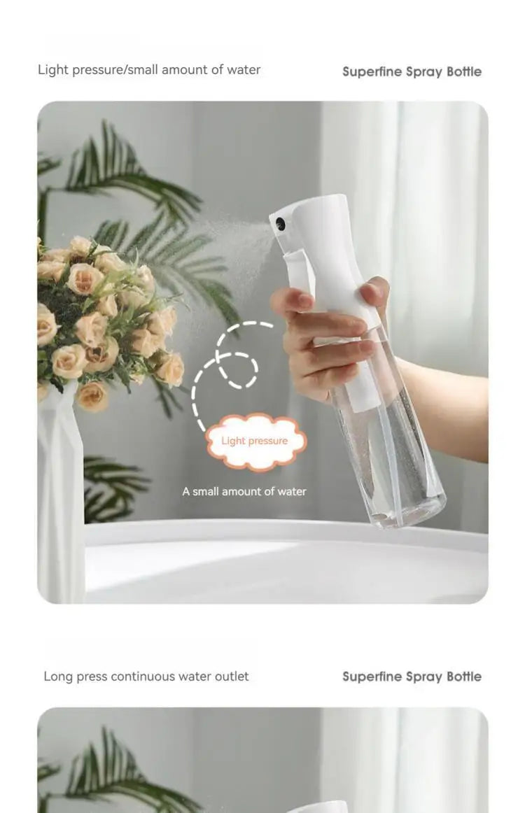 2Pcs High Pressure Spray Bottles Refillable 200ml Bottles Continuous Mist Watering Can Automatic Salon Barber Water Sprayer