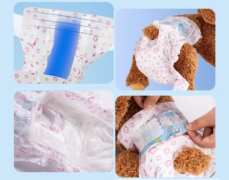 10/12PCs Disposable Pet Diaper for Female Dogs Male Dogs Breathable Absorbent Puppy Menstrual Trousers Dog Accessories