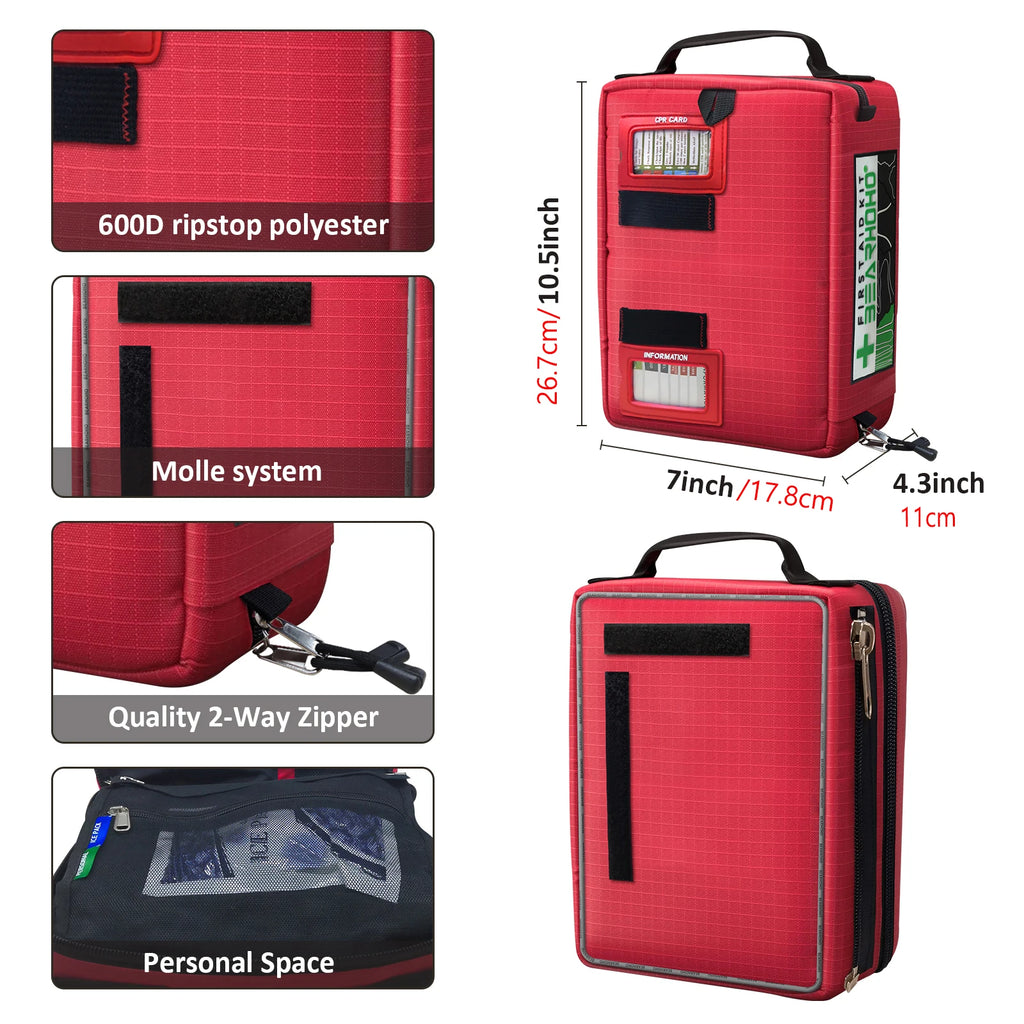 255pcs/Empty First Aid kit Emergency Survival kit Medical Bag with Storage Lable for Hiking Camping Hunting Travel Wound Bag