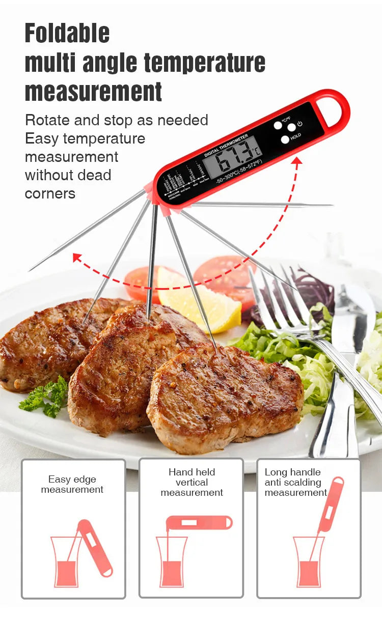 Digital Meat Thermometer Cooking Food Kitchen BBQ Probe Water Milk Oil Liquid Oven Digital Temperaure Sensor Meter Thermocouple