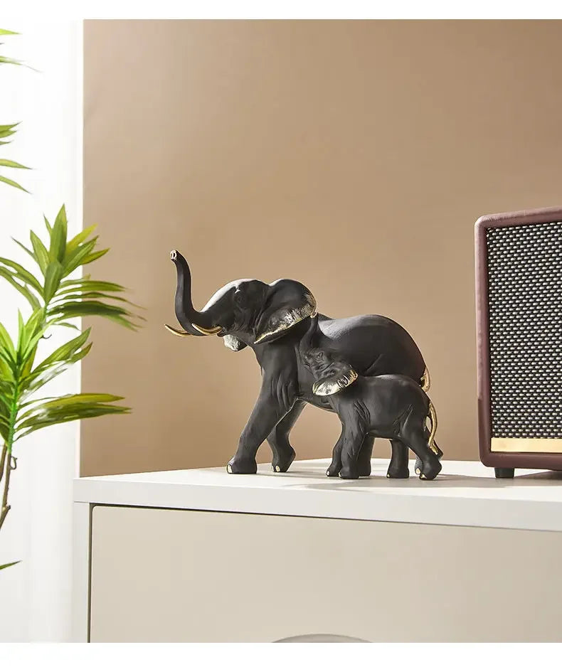 1pairs Creative Modern Decor Animal Resin Elephant Statues & Figurines Sculpture Living Room Table Ornaments Crafts