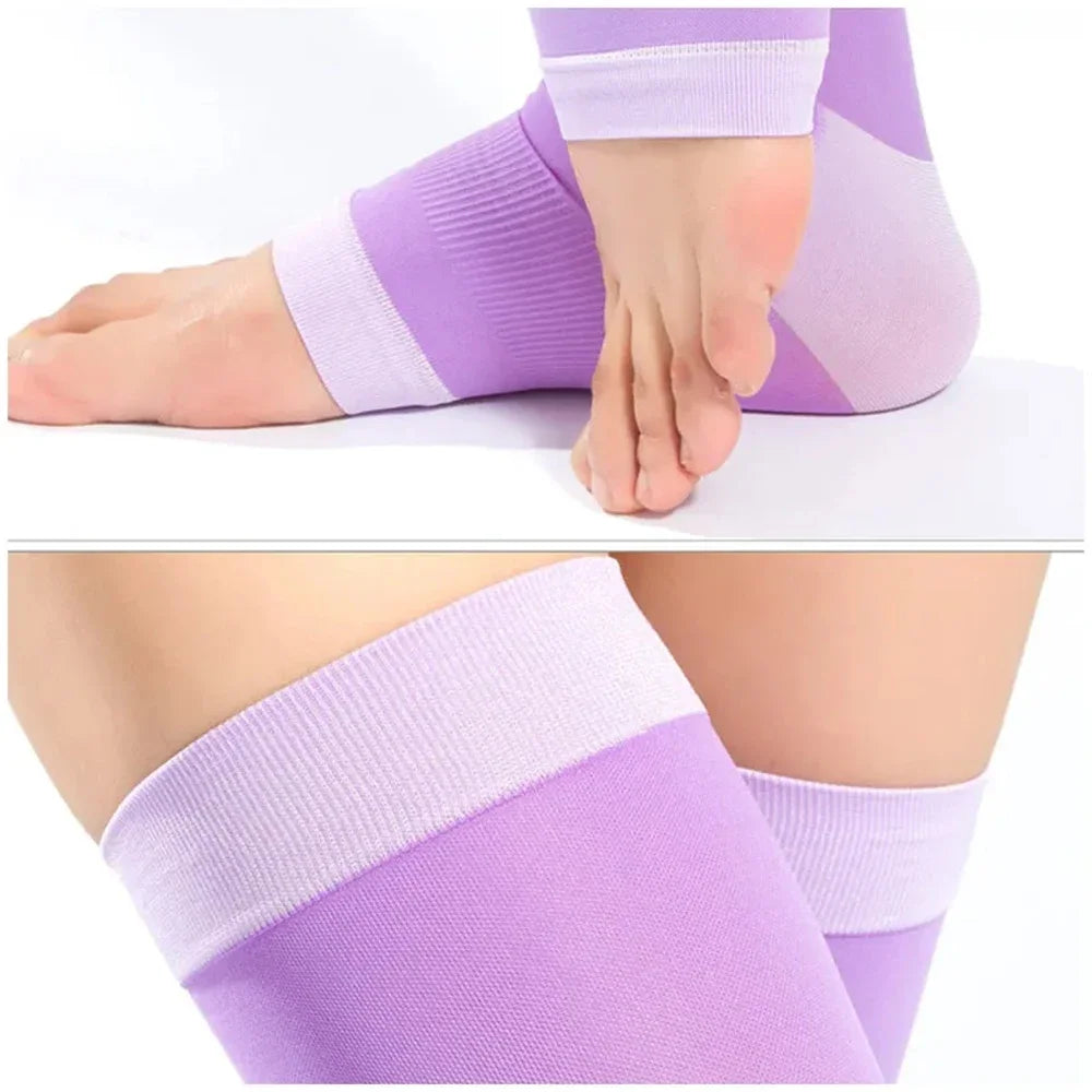 1 Pair Women 420D Sleeping Burn Fat Socks Slim Leg Warmer Compression Stockings