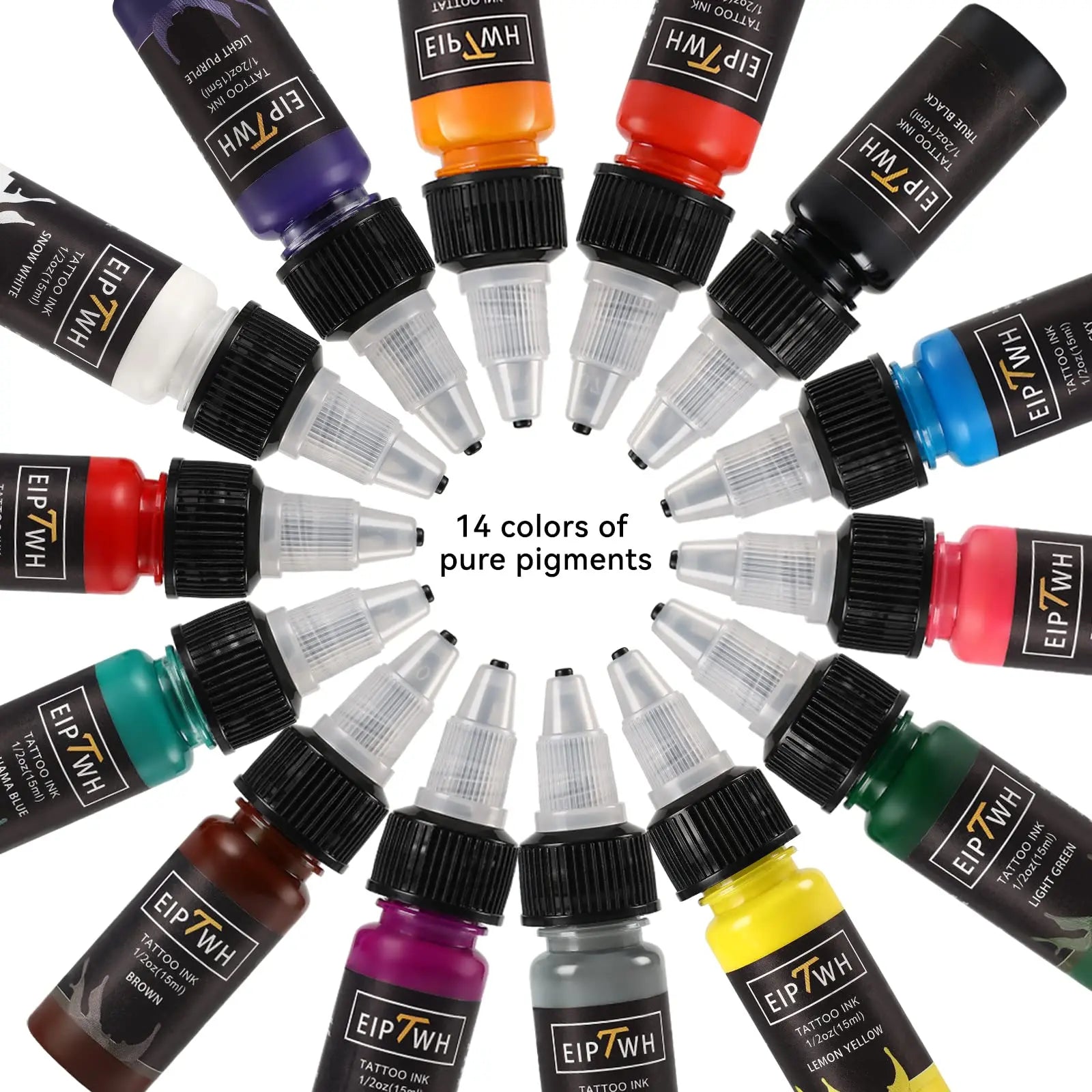 14-Color Tattoo Ink Set, Tattoo Pigment Set, Tattoo Supplies Professional Supply For Body Art Long Lastingts