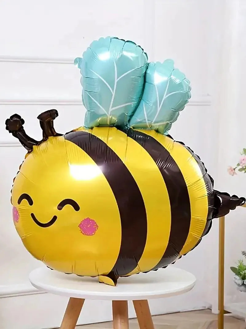 3pcs, Cute Bee Balloon Set for Party Scene Arrangement -AluminumFilm Balloons with Animal Design