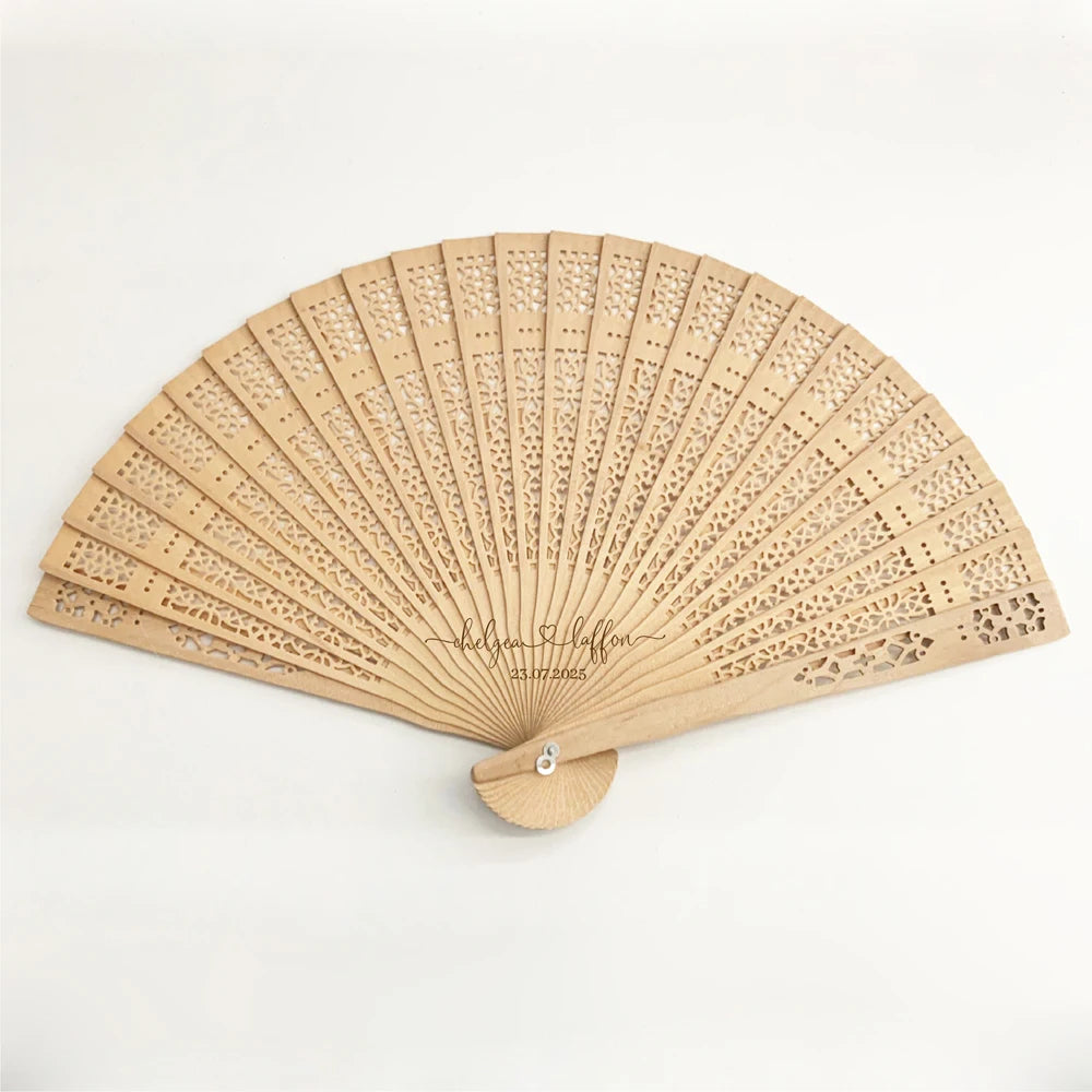10/50 Pieces Personalized Hand Fan Wedding, wooden folding hand fans, Personalized Fan Wedding Gifts Guests Lot with Fan Bag