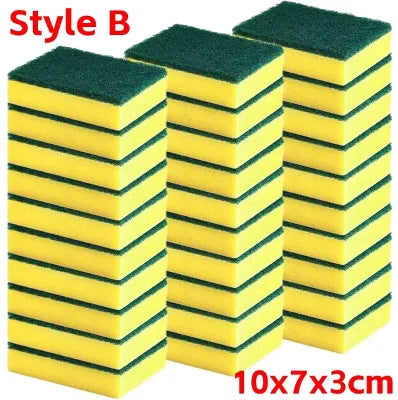 20Pcs Double-Sided Scouring Pads Kitchen Sponge Dishwashing Scrub Pads for Pot Bowl Home Cleaning Tools
