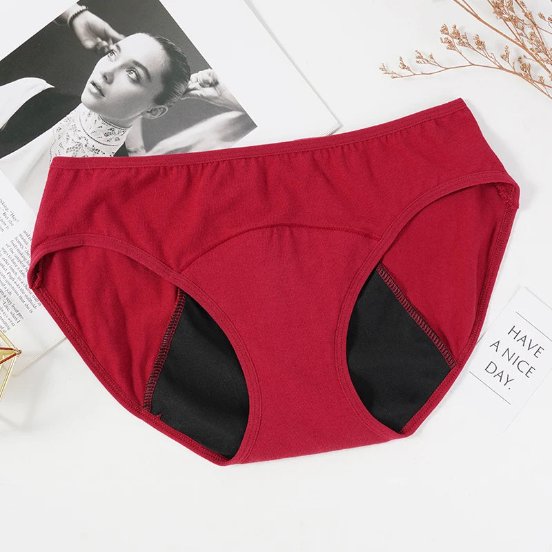 3PCS Menstrual Panties Physiological Pants Women Underwear Period Cotton Absorb Water Quick-dry Briefs Female Lingerie Plus Size