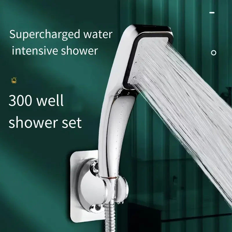 1PC Supercharged Shower Head Single Head Handheld Household Super Strong Bathroom Shower Water Heater Sun Drying Shower Head