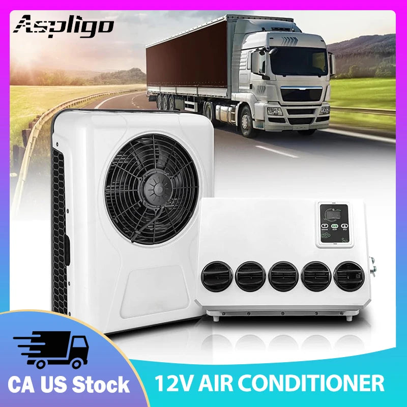 12V 10500BTU Automotive Split Air Conditioning System 24V Car Parking air conditioner for Camper Van Tractor Truck Motorhome