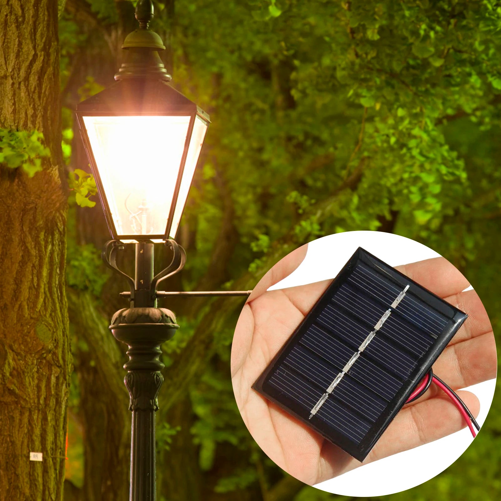 0.3W 3V Solar Panel Solar Battery Charger DIY Solar Power Bank Kit Battery Cell Phone Charger with Cable Wire Emergency Use