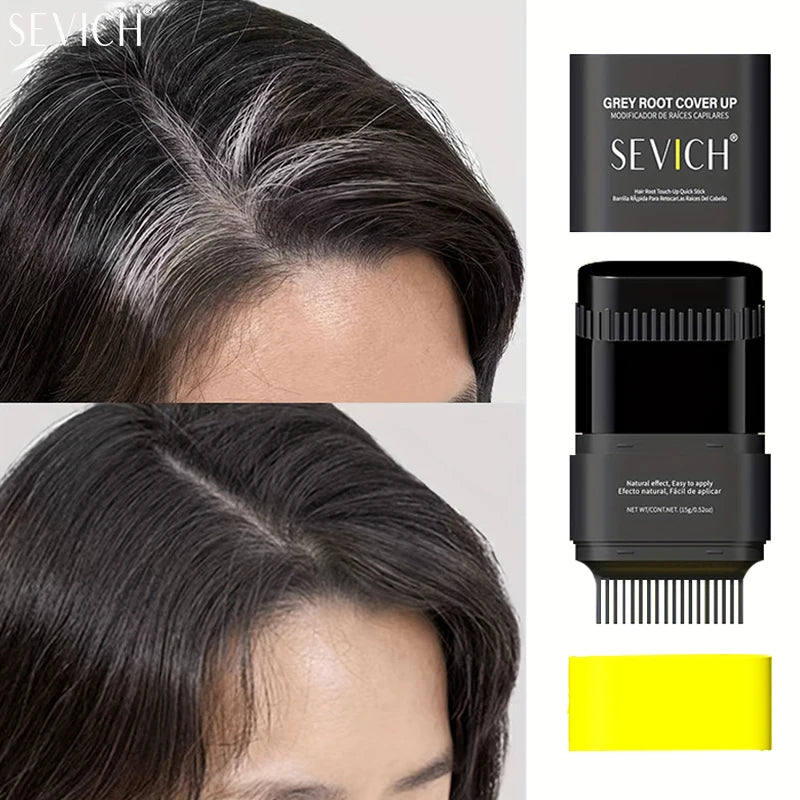 3 Colors Hair Stick, Gray Hair Covering Artifact No Color Loss Disposable Hair Dye Stick Hair Roots Hair Dyeing and Color