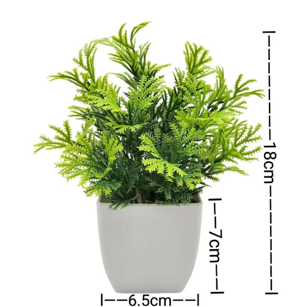 1pc Artificial Plants with Plastics Pots Perfect Greenery for Home DecorationsOffice Desk Living Room and Bedroom Decoration
