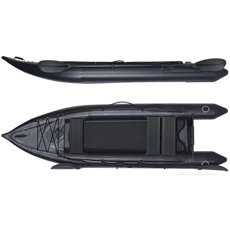 2-Person Inflatable Fishing Kayak w/ Aluminum Oars & Pump - Lightweight PVC Canoe for Lake/River, Durable Portable Watercraft
