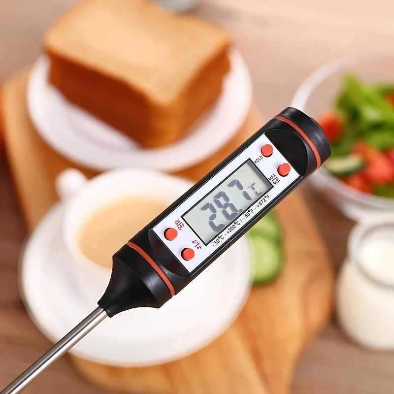 Digital Meat Thermometer with Food Cooking BBQ Probe for Water Milk Oil Oven Temperature Measurement, Digital with 0.1 Accuracy