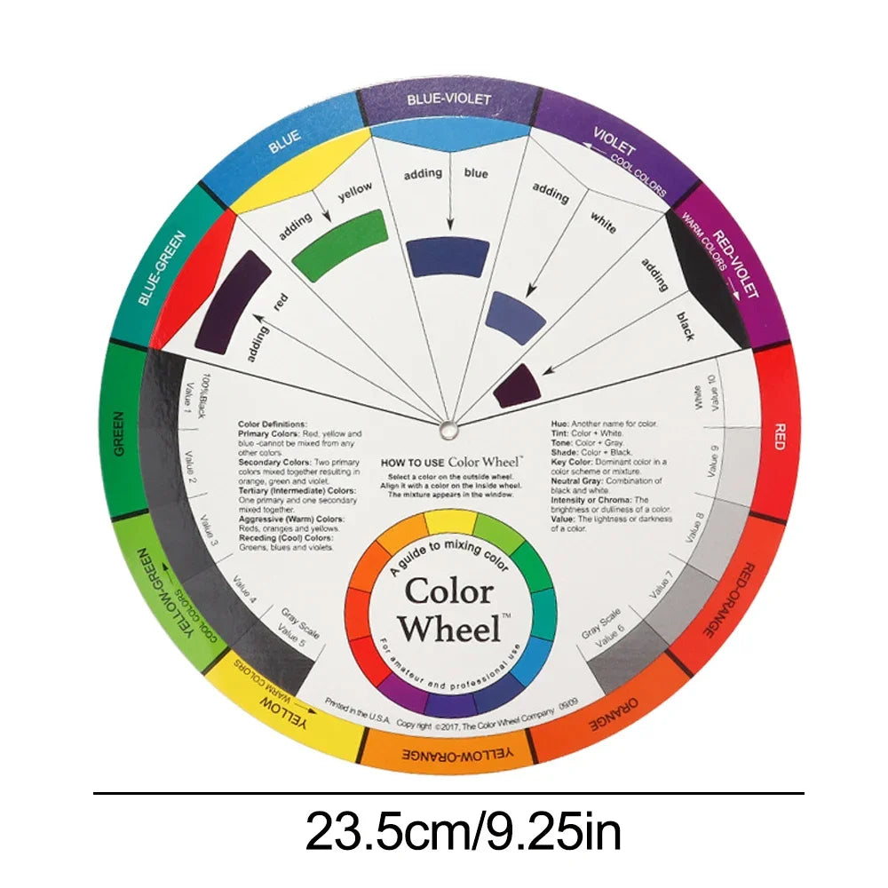 1Pcs 12 Color Paper Card Tattoo Color Wheel Circle Chromatic Eyebrow Tattoos Design Nails Professional Pigment Makeup Supplies