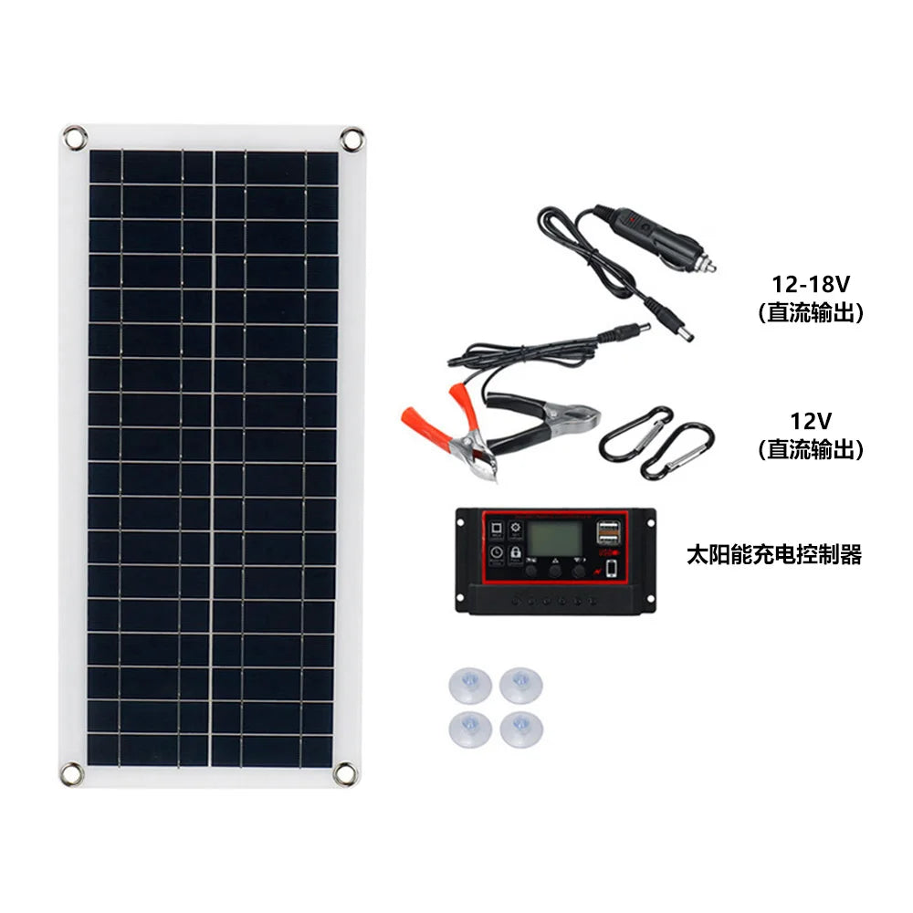 1000W 12V Solar Battery Charger & Maintainer Portable 12 Volt Solar Panel Charging Kit for Car Automotive Boat RV Marine