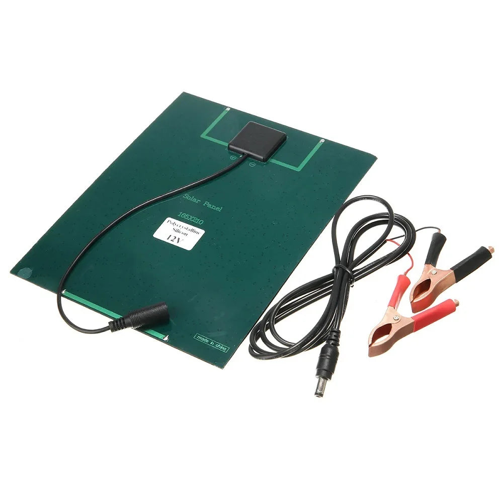 20W Solar Battery Charger with Carabiner 12V Solar Power Bank Polysilicon Solar Charger Plate Portable for Outdoor Lamp Pump