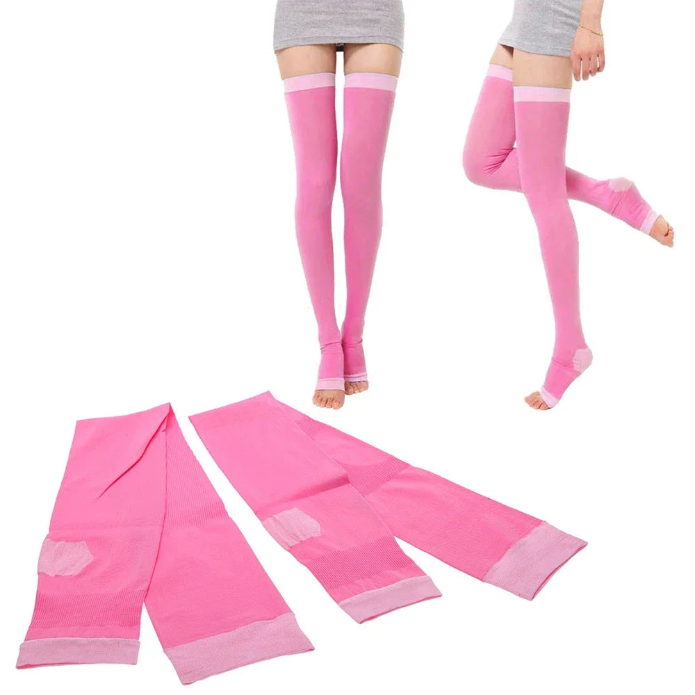 1 Pair Women 420D Sleeping Burn Fat Socks Slim Leg Warmer Compression Stockings
