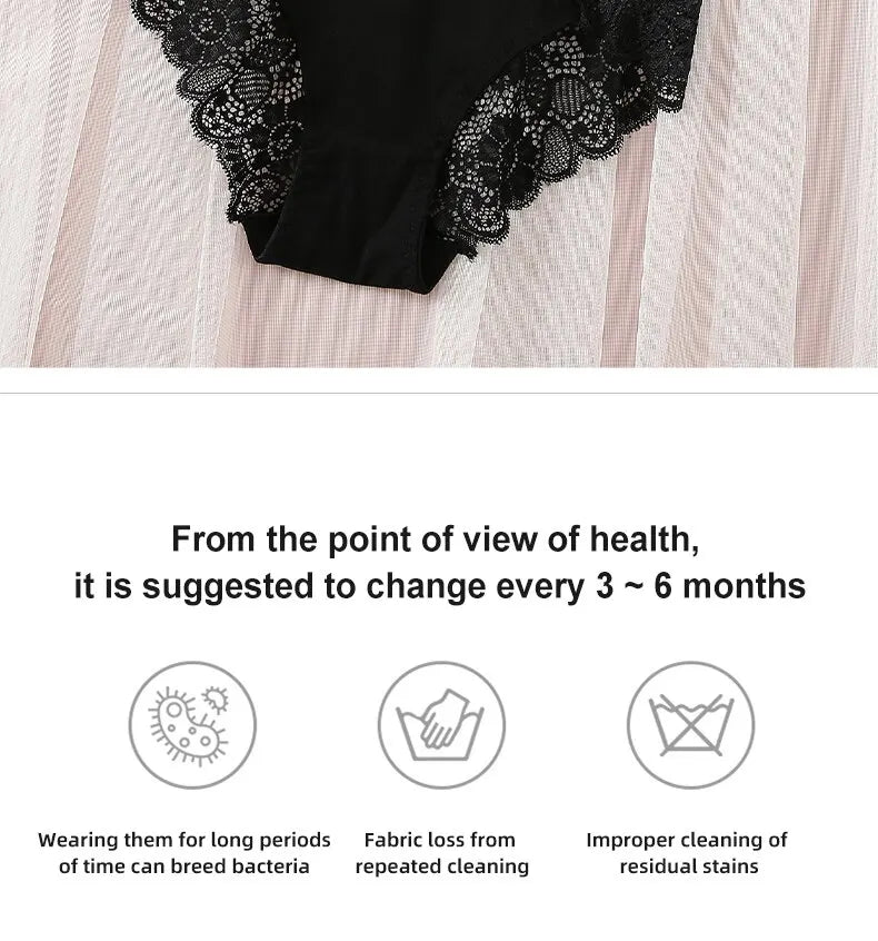 3Pcs Sexy Lace Panties Women's Underpants Solid Color Briefs Breathable Intimates Panties Female Underwear Seamless Lingeries