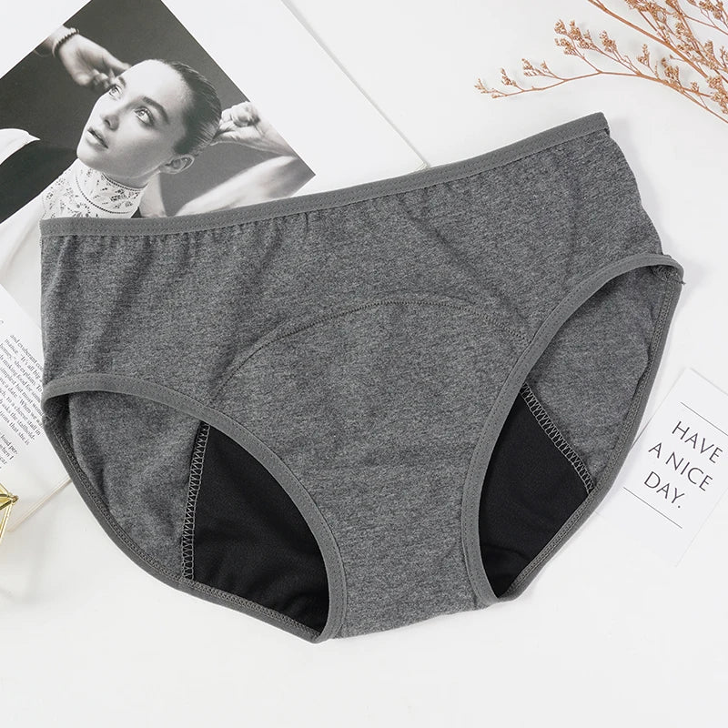3PCS Menstrual Panties Physiological Pants Women Underwear Period Cotton Absorb Water Quick-dry Briefs Female Lingerie Plus Size