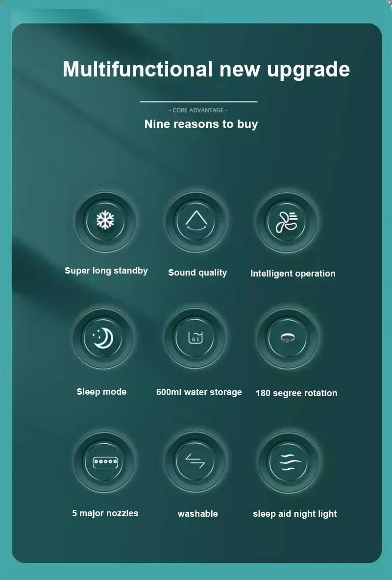 3 In 1 Fan AIr Conditioner Household Small Air Cooler LED Night Light Portable Air Adjustment Fan Office Home Fan New