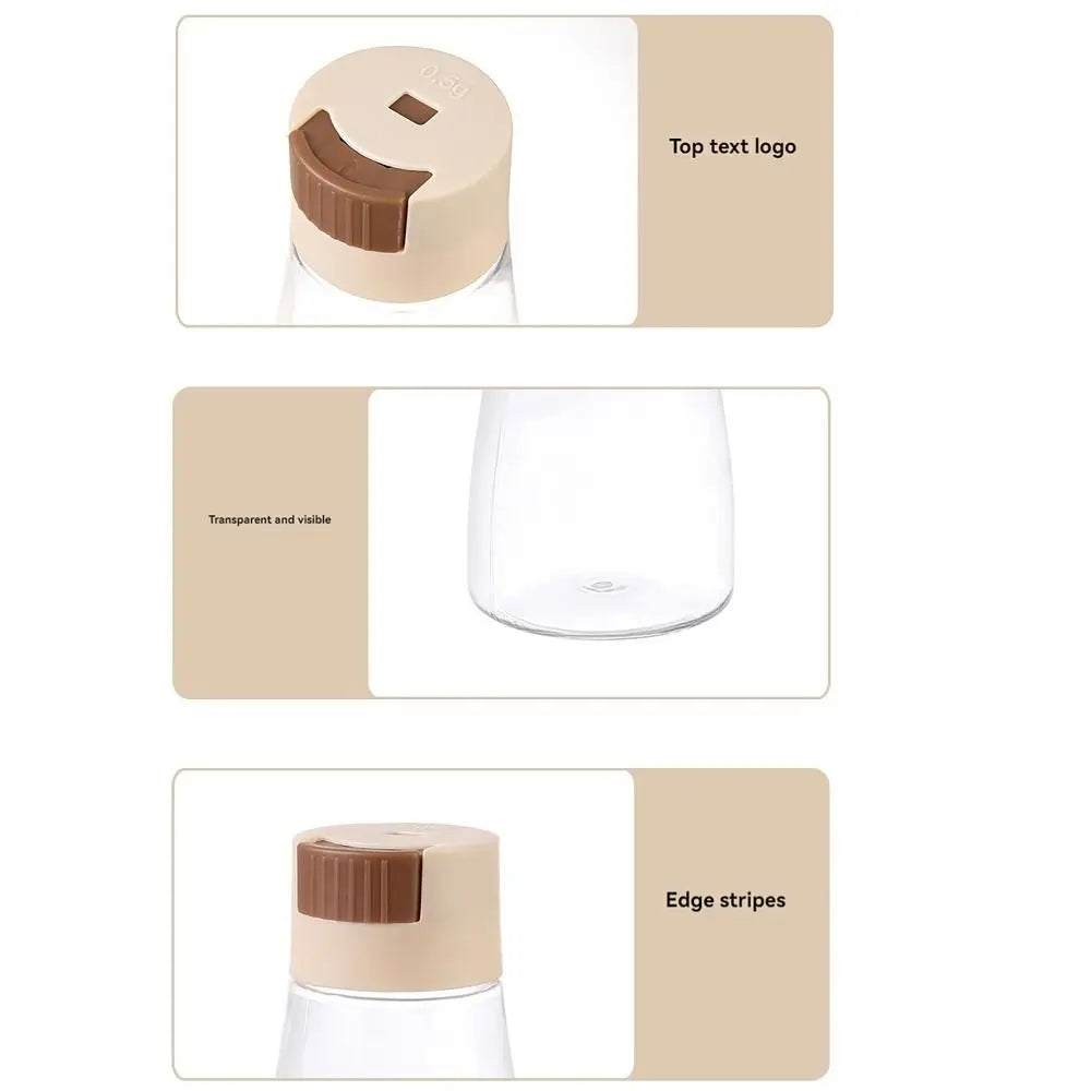 0.5g Quantitative Seasoning Container Dustproof Press Type Seasoning Jar Seasoner Storage Salt Dispenser for Home Kitchen
