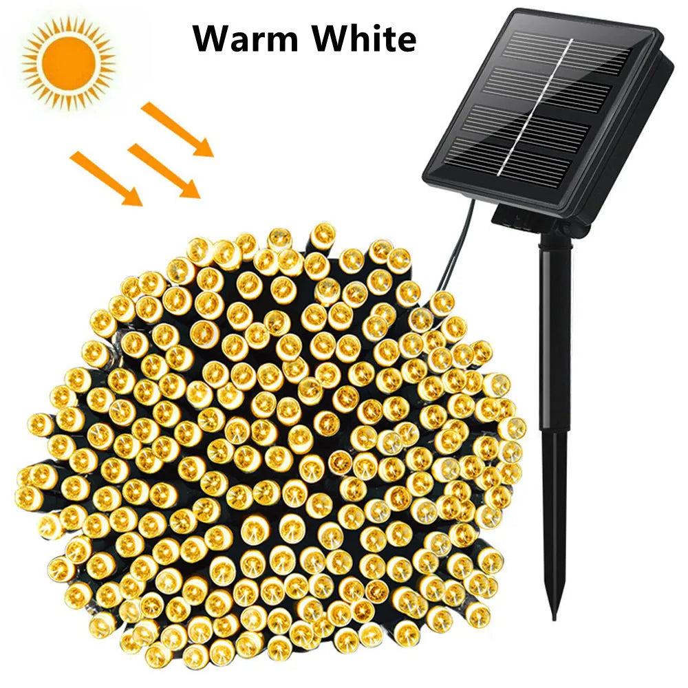 23-99ft LED Solar Light 50-300 Lights Outdoor Waterproof Fairy Garland Lights Christmas Party Halloween Decorations Solar Lights