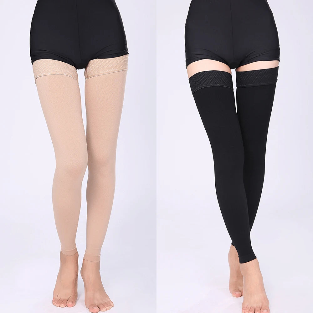 1Pair Thigh High Compression Stockings, Firm Support 20-30 mmHg Gradient Compression Medical Support Varicose Veins Swelling