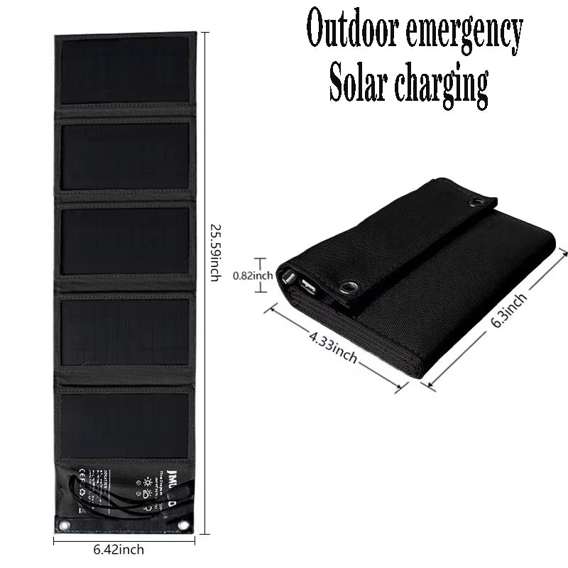 2000W portable solar charger 5V 12V flexible Solar panel plate battery USB A C DC  21W/30W/60W/80W power bank For camping
