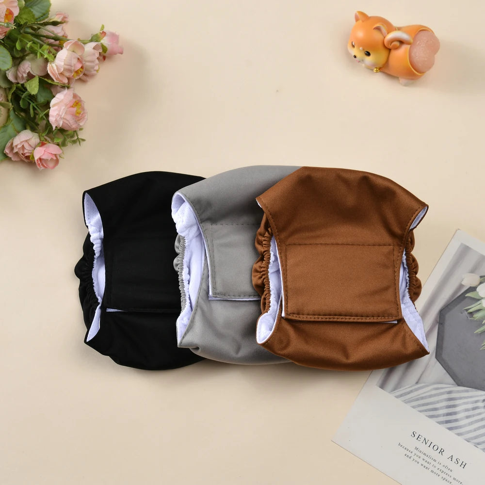 3pcs Washable Male Dog Diapers For Small Big Dogs Reusable Pet Sanitary Panties Bell Wrap High Absorbing Puppy Leak-proof Diaper