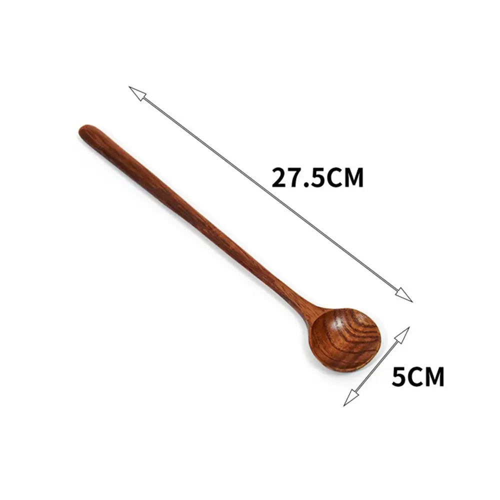1/2Pcs Wooden Spoon Soup Spoon and Fork Eco Friendly Products Tableware Natural Ellipse Ladle Spoon Set Spoons for Cooking
