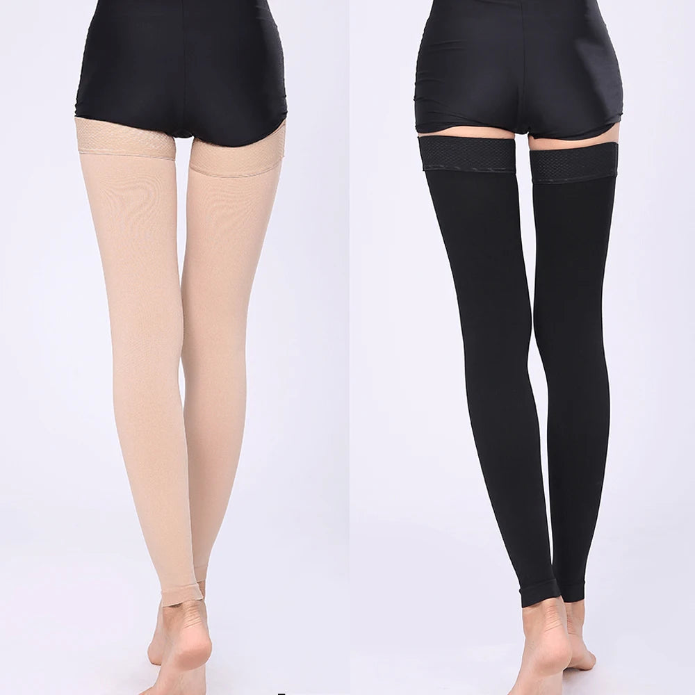 1Pair Thigh High Compression Stockings, Firm Support 20-30 mmHg Gradient Compression Medical Support Varicose Veins Swelling