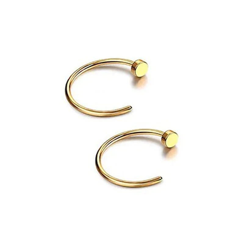 2/6Pcs Fake Nose Rings for Women, 316L Stainless Steel Lip Rings Labret Ring Nostril Hoop Piercing Studs Nose Piercing Jewelry