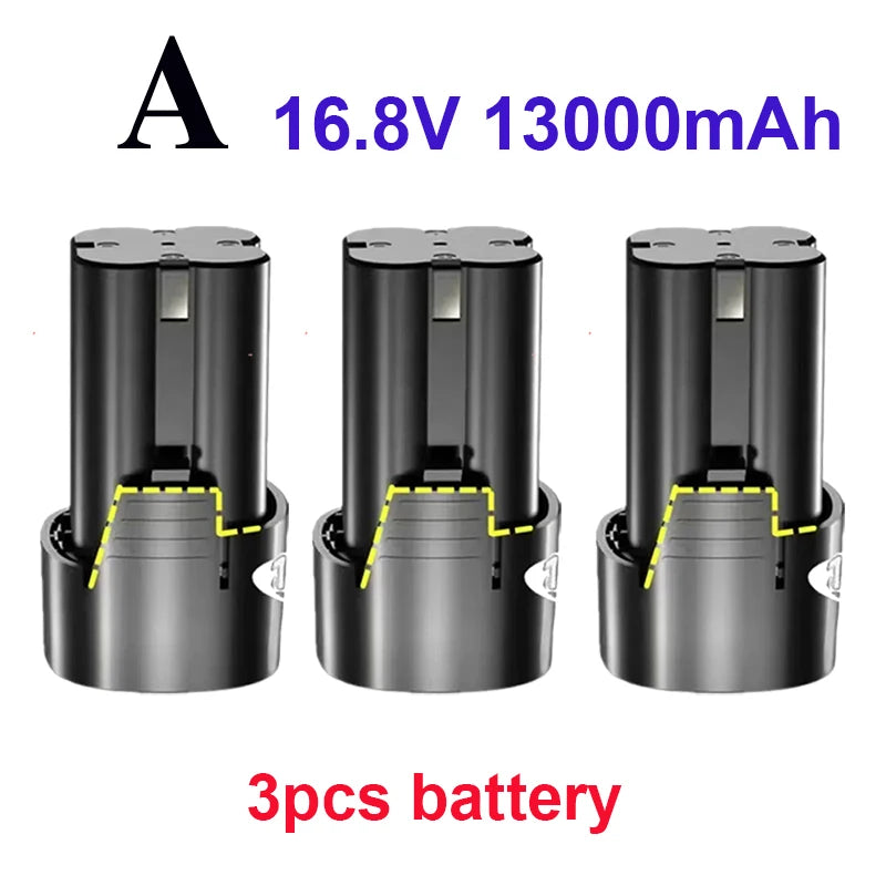 100% New Original 16.8V.13000mAh. Tool. Electric. Battery, rechargeable drill. Screwdriver. Wireless. Electric drill.