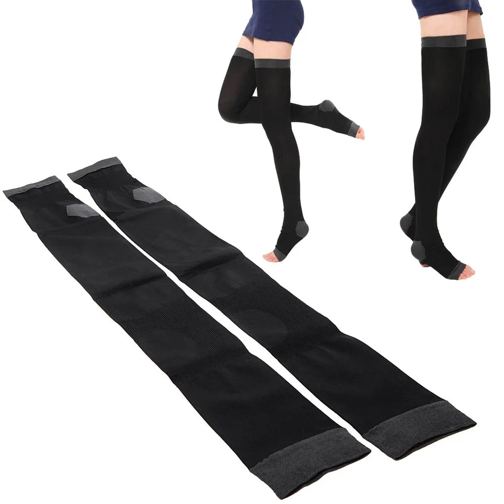1 Pair Women 420D Sleeping Burn Fat Socks Slim Leg Warmer Compression Stockings