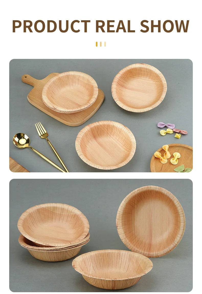 10/20pcs Disposable Rectangle Plates Compostable Wood Grain Paper Tray Bread Dish Dinner Paper Plate Disposable Table Accessorie