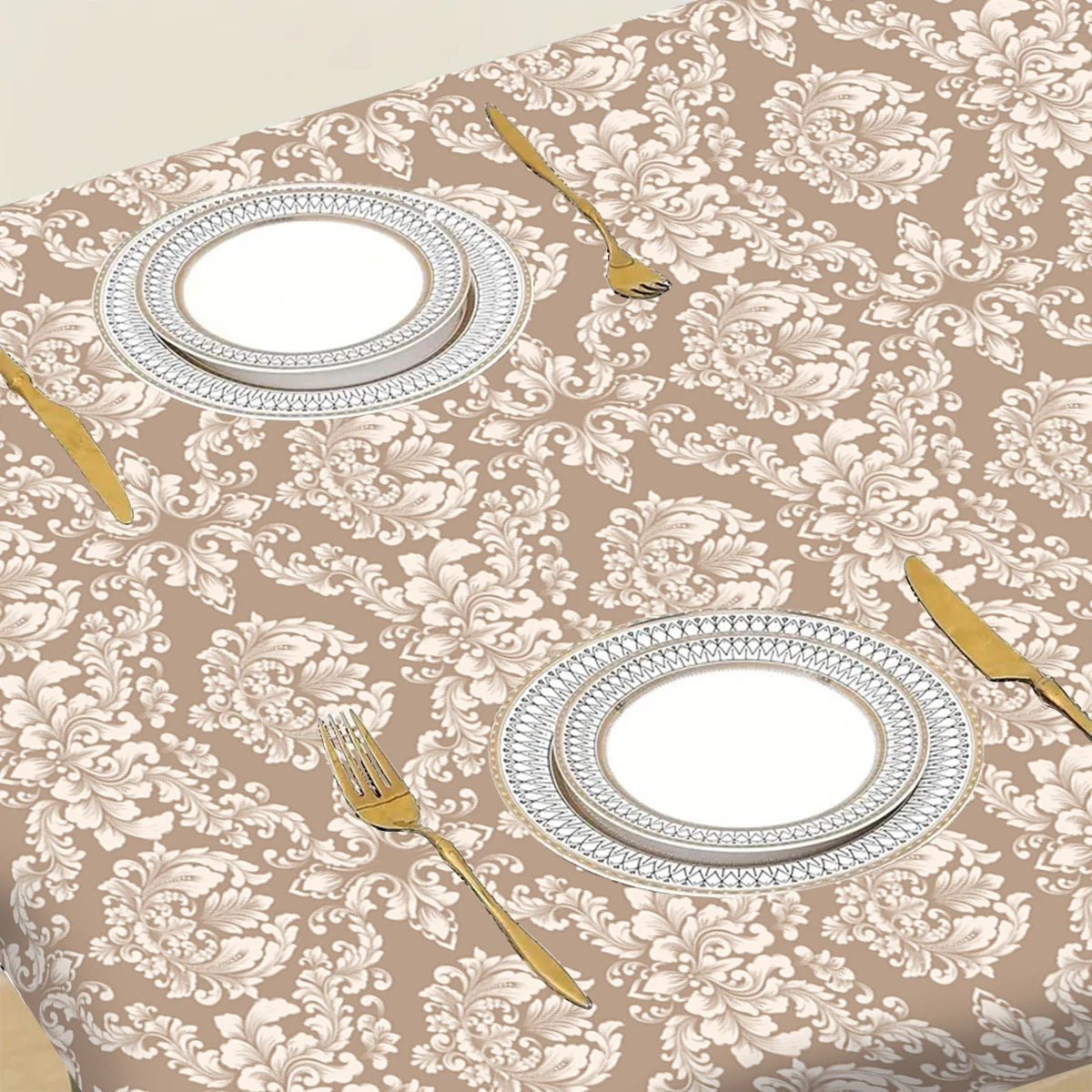 1pc Rectangular Tablecloth, Black Pattern Elastic Fit Tablecloth, Folding Table, Washable Tablecloth Graduation Party Decors