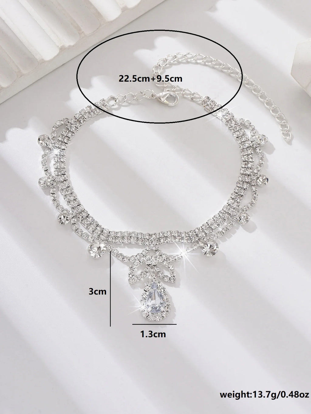 1PC Fashion Ladies' Sparkling Water Drop Pendant Foot Chain Travel Beach Banquet Party Vacation Gift