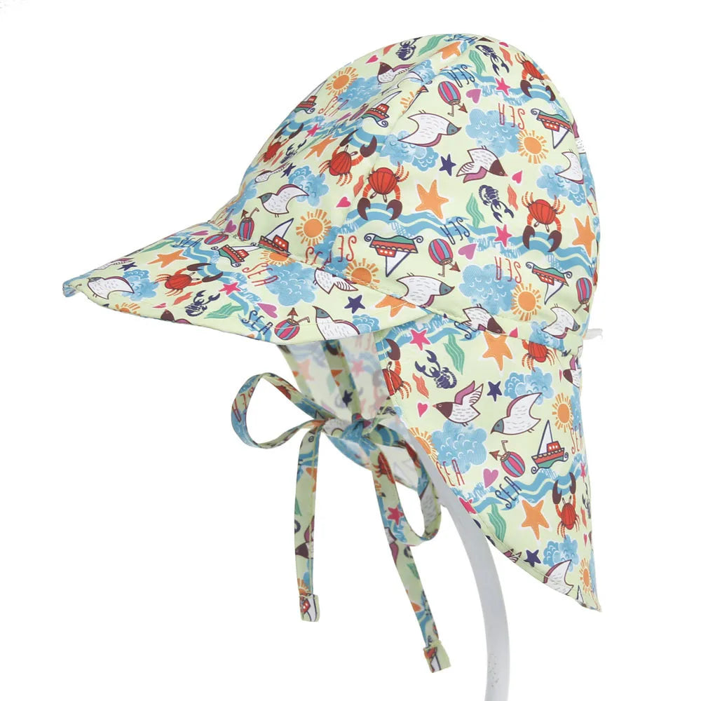 2025New Summer Baby Sun Hat Baby Girls Boys Caps Cartoon Panama Children's Hat UV Protection Travel Beach Kid Bucket Hat SPF 50+