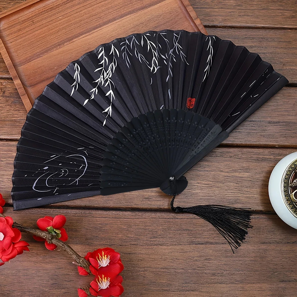 1pc-Elegant Wooden Folding Hand Fan Favored By Fans, Favored By Wedding Parties and Performances