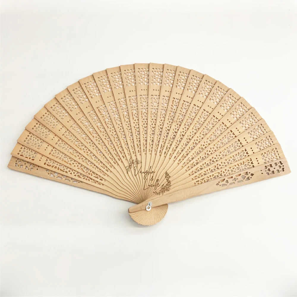10/50 Pieces Personalized Hand Fan Wedding, wooden folding hand fans, Personalized Fan Wedding Gifts Guests Lot with Fan Bag