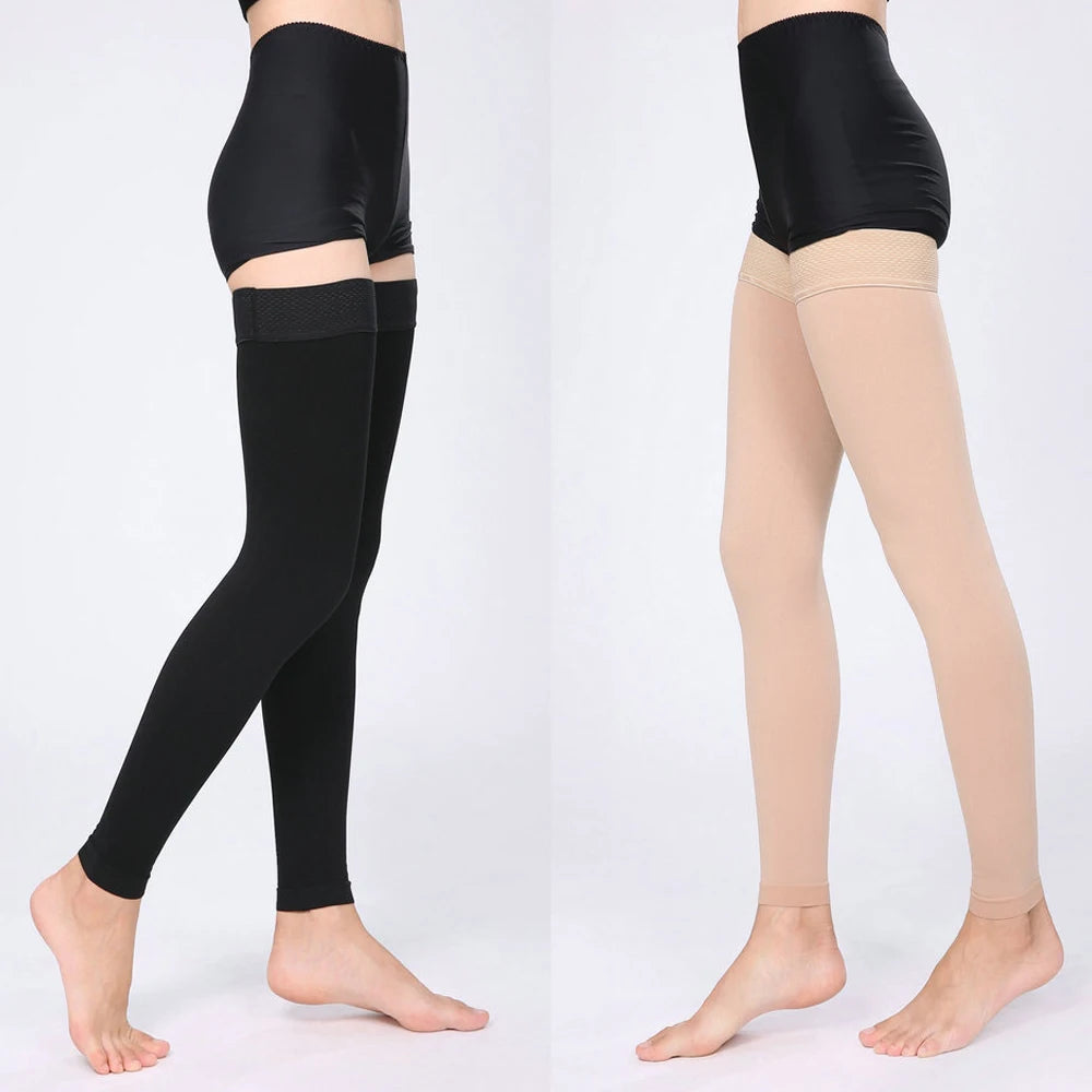 1Pair Thigh High Compression Stockings, Firm Support 20-30 mmHg Gradient Compression Medical Support Varicose Veins Swelling