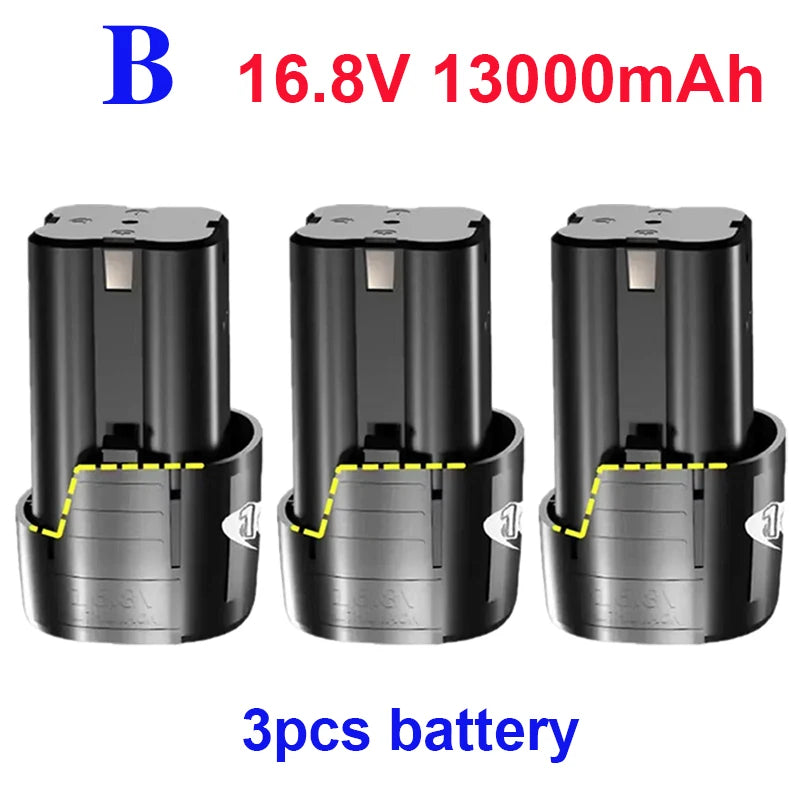 100% New Original 16.8V.13000mAh. Tool. Electric. Battery, rechargeable drill. Screwdriver. Wireless. Electric drill.
