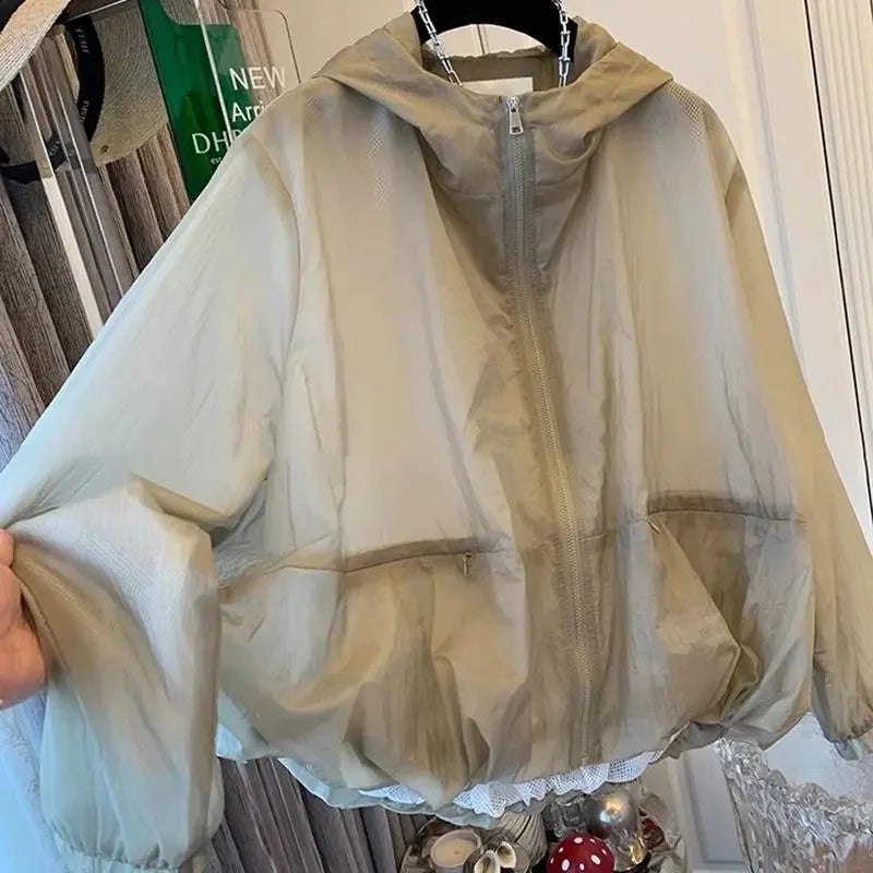 2025 New Sun Protection Clothing Women's Summer Thin Coat Anti-Ultraviolet Breathable Shirt Hooded Windbreaker Female Jacket