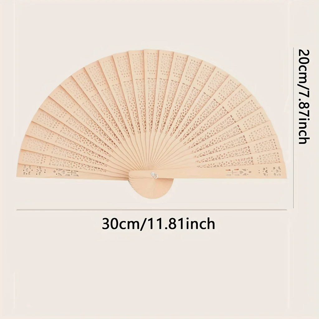 1pc-Elegant Wooden Folding Hand Fan Favored By Fans, Favored By Wedding Parties and Performances