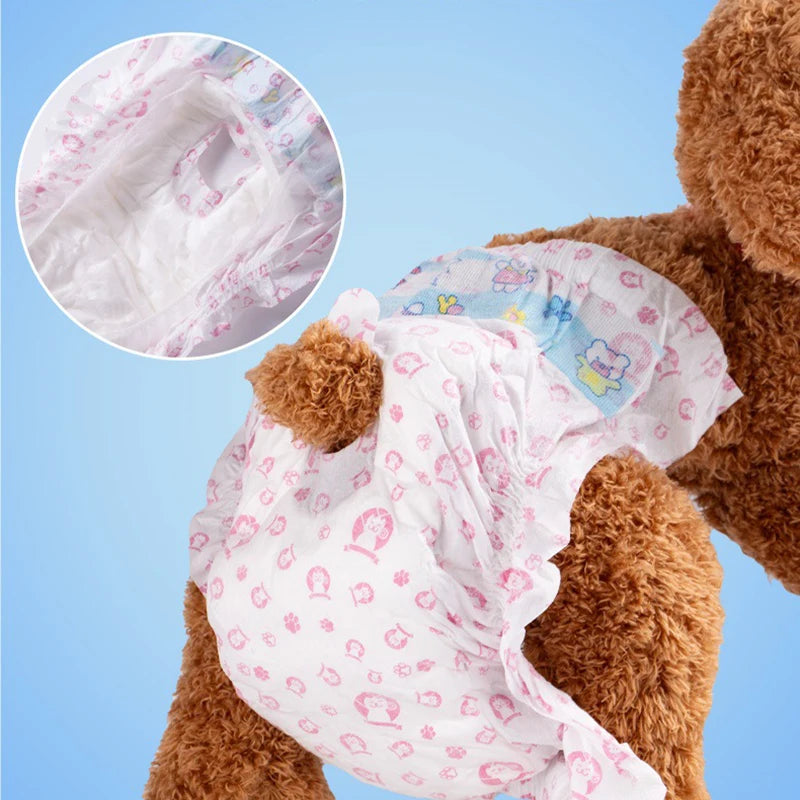 10/12PCs Disposable Pet Diaper for Female Dogs Male Dogs Breathable Absorbent Puppy Menstrual Trousers Dog Accessories