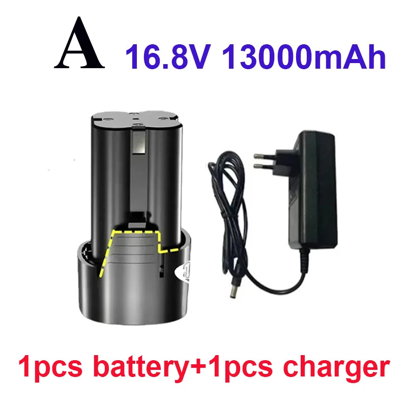 100% New Original 16.8V.13000mAh. Tool. Electric. Battery, rechargeable drill. Screwdriver. Wireless. Electric drill.