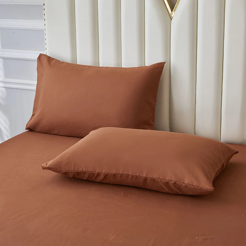 3/4pcs Bedding Set - Waterproof and Breathable Fitted Sheet Set  for Bedroom, 1pc Flat sheet/ 1pc Fitted sheet /2pcs Pillowcases