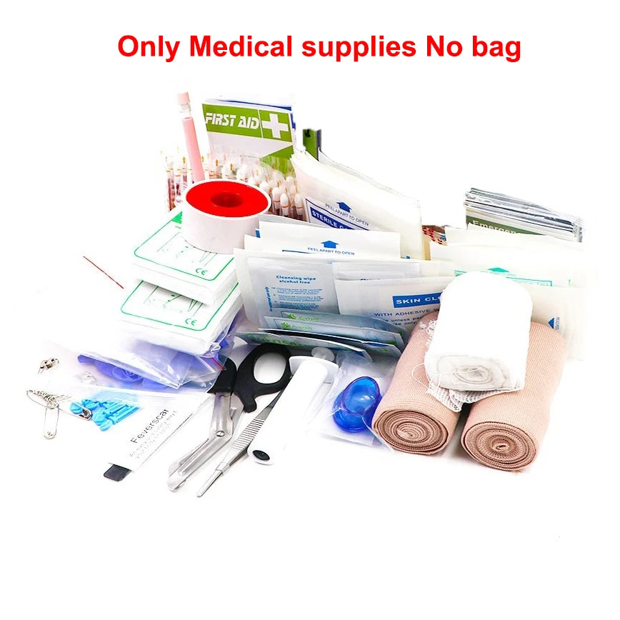 255pcs/Empty First Aid kit Emergency Survival kit Medical Bag with Storage Lable for Hiking Camping Hunting Travel Wound Bag